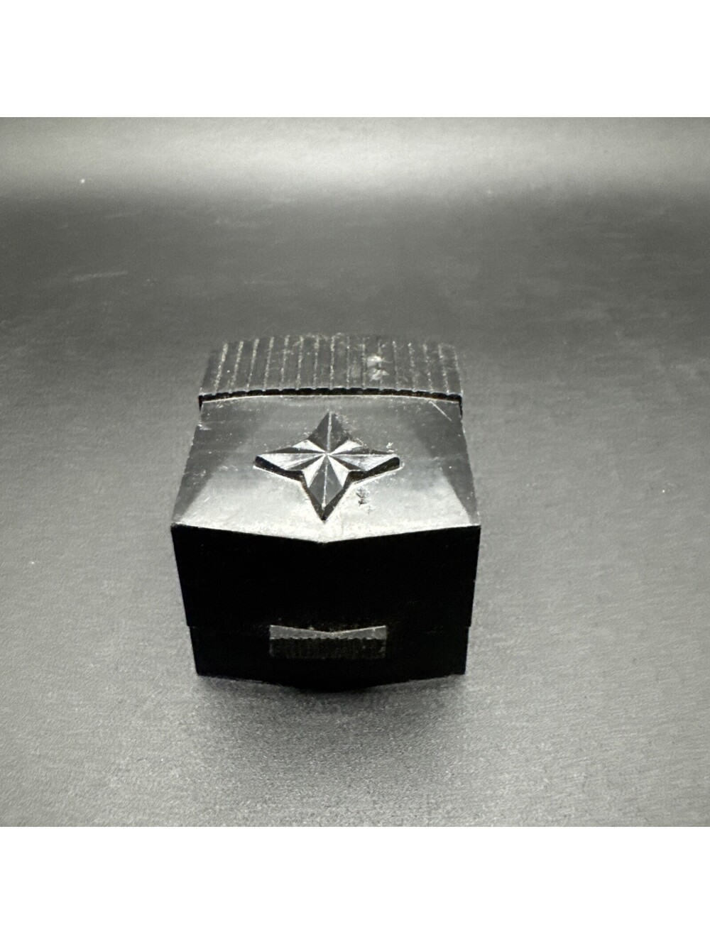 Vintage Art Deco MCM Black Celluloid Plastic Ring Box Presentation Box